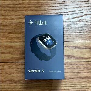 fitbit Versa 3 Smartwatch - midnight Band with Gold Case